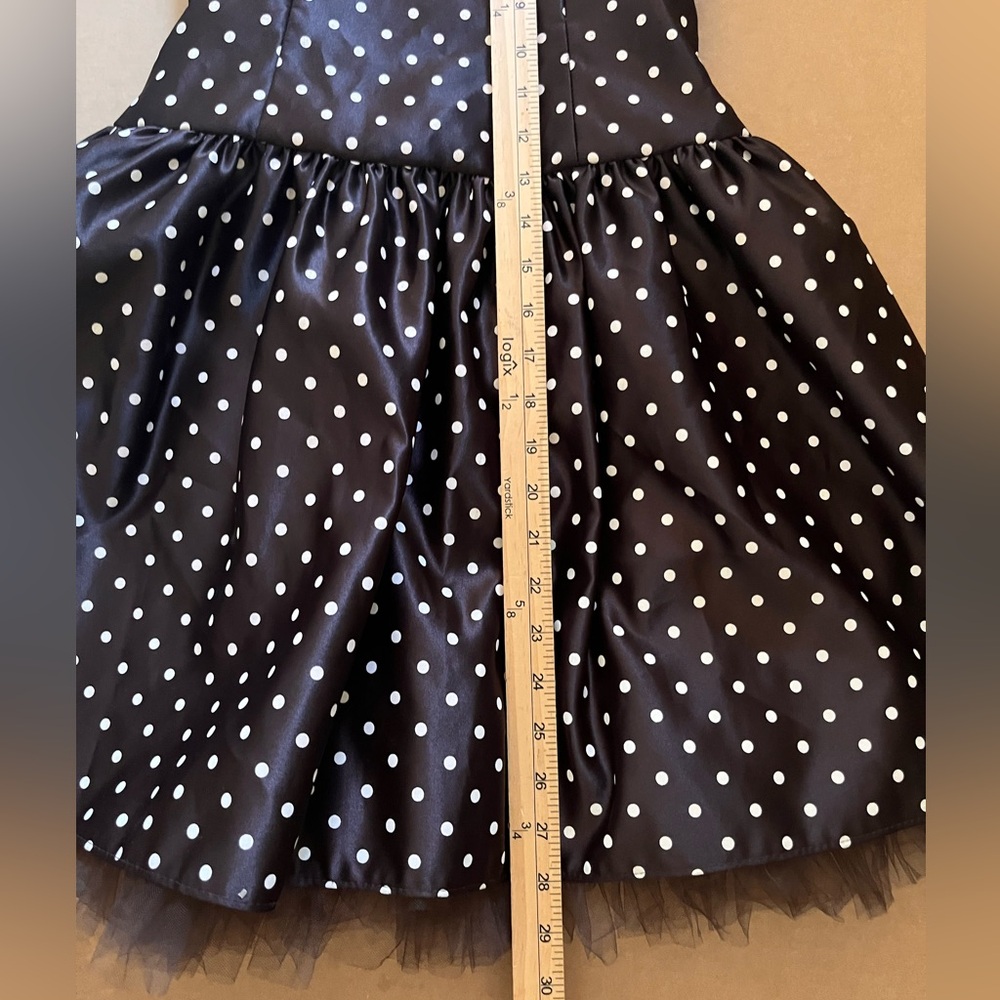Vintage Jessica McClintock Gunne Sax Polka Dot Strapless Mini Dress size 3/4 USA - Picture 10 of 16